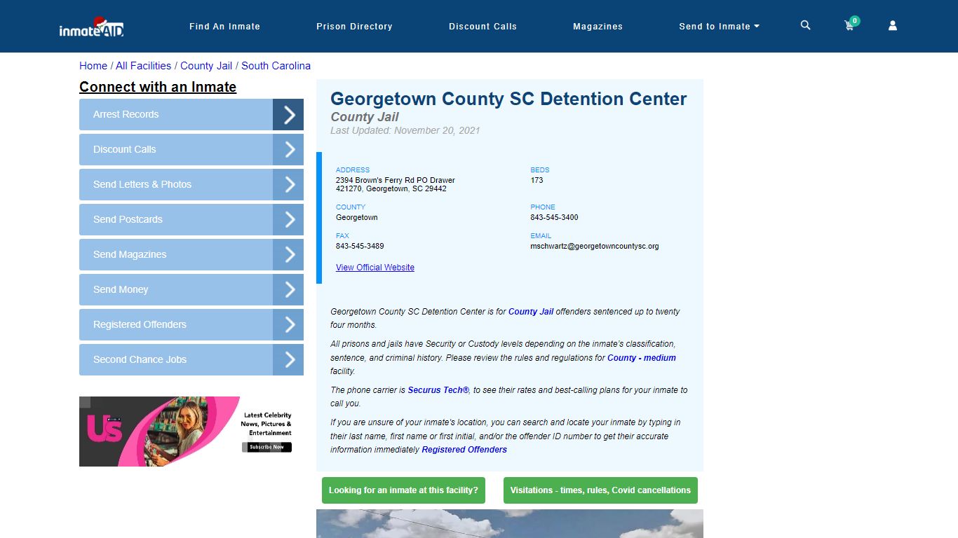 Georgetown County SC Detention Center - Inmate Locator - Georgetown, SC