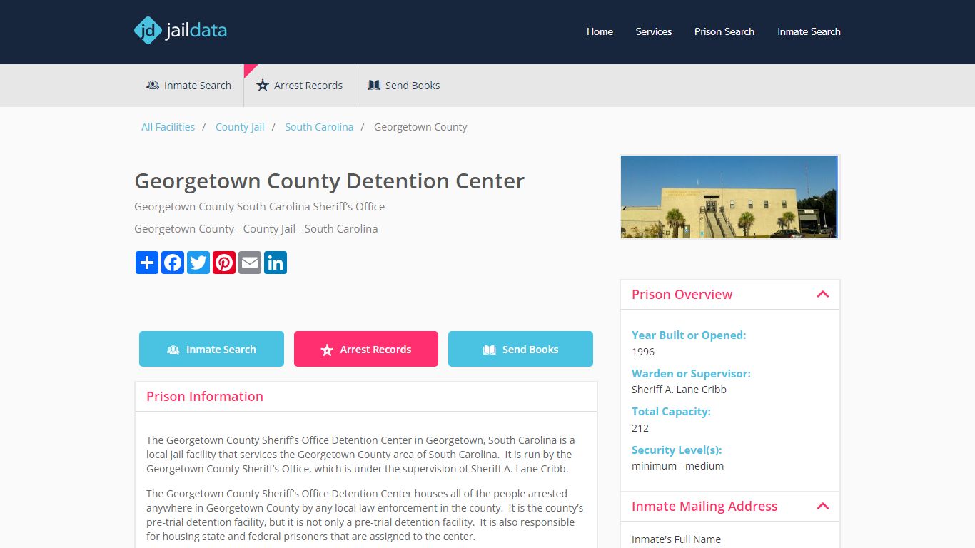 Georgetown County Detention Center: Bookings, Inmate Search, Visitation ...