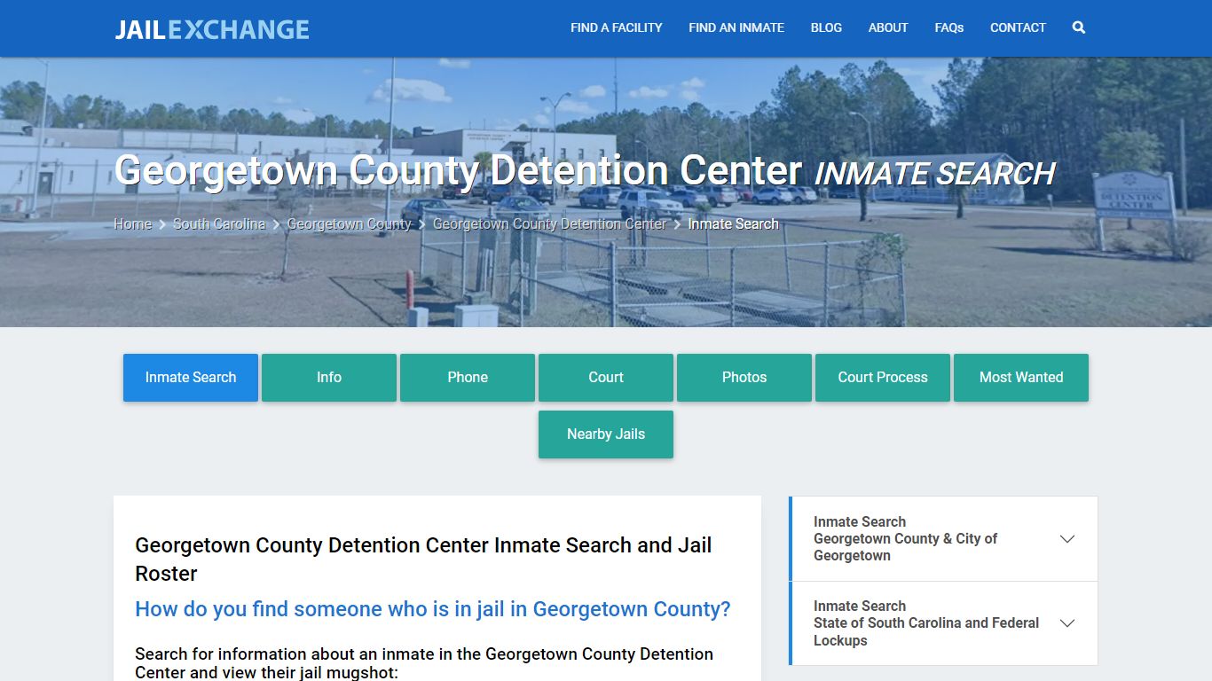 Georgetown County Detention Center Inmate Search - Jail Exchange